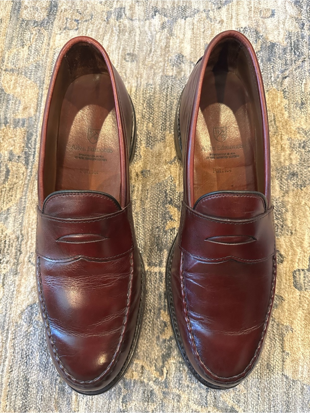 Allen Edmonds Men’s Burgundy Penny Loafers